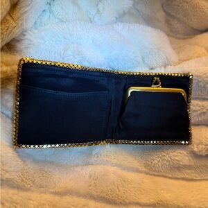 Vintage Whiting & Davis Black and Goldtone Mesh Coin Wallet